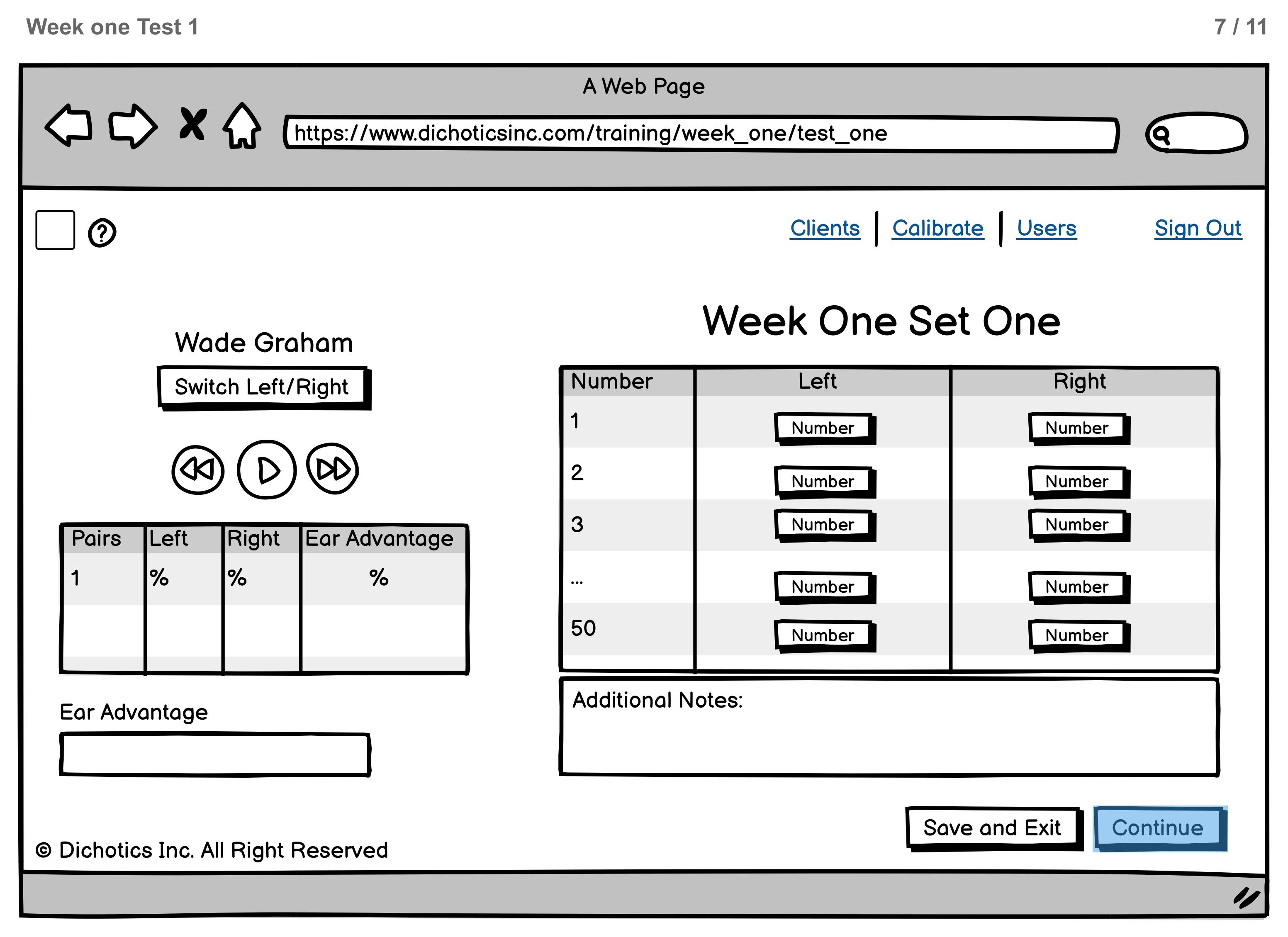 week one training test  page